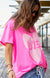 Vintage Wash Lover Heart Tee ~ Hot Pink