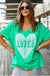 Vintage Wash Lover Heart Tee ~ Green