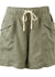 Panelled Pull on Short ~ Khaki