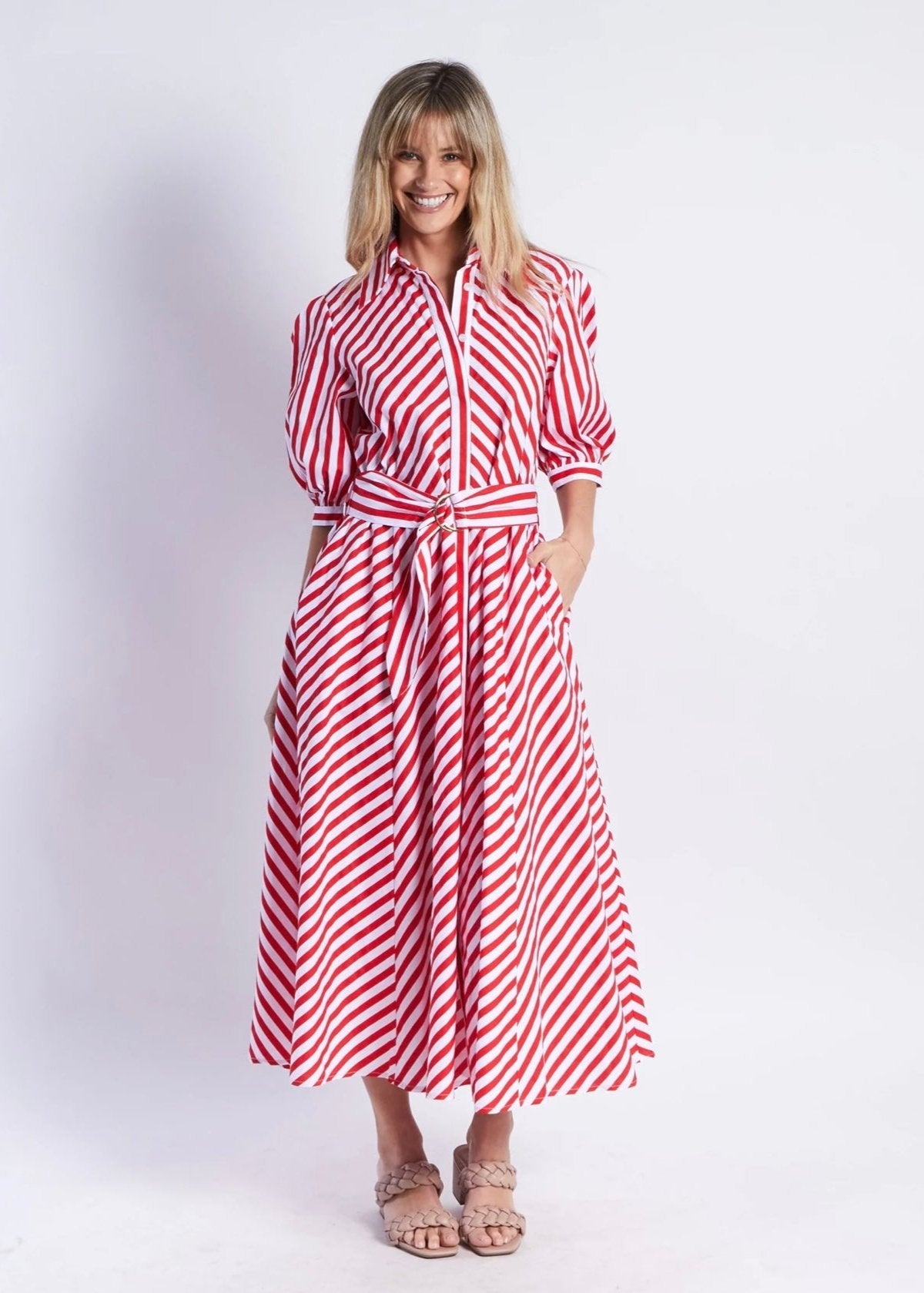 Bianca Dress ~ Red Stripe