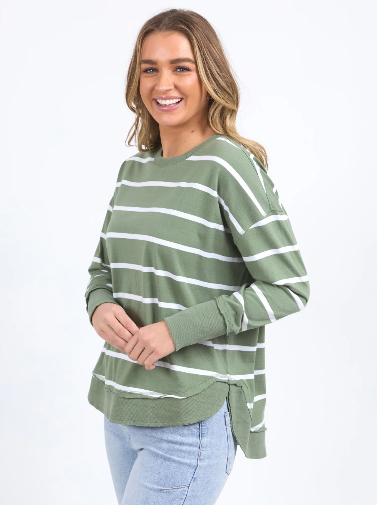 Farrah Stripe Long Sleeve ~ Sage