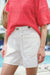 Relaxed Front Pocket Tab Shorts ~ Ecru