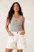 Relaxed Front Pocket Tab Shorts ~ Ecru