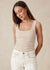 Contour Rib Square Neck Tank ~ Oatmeal