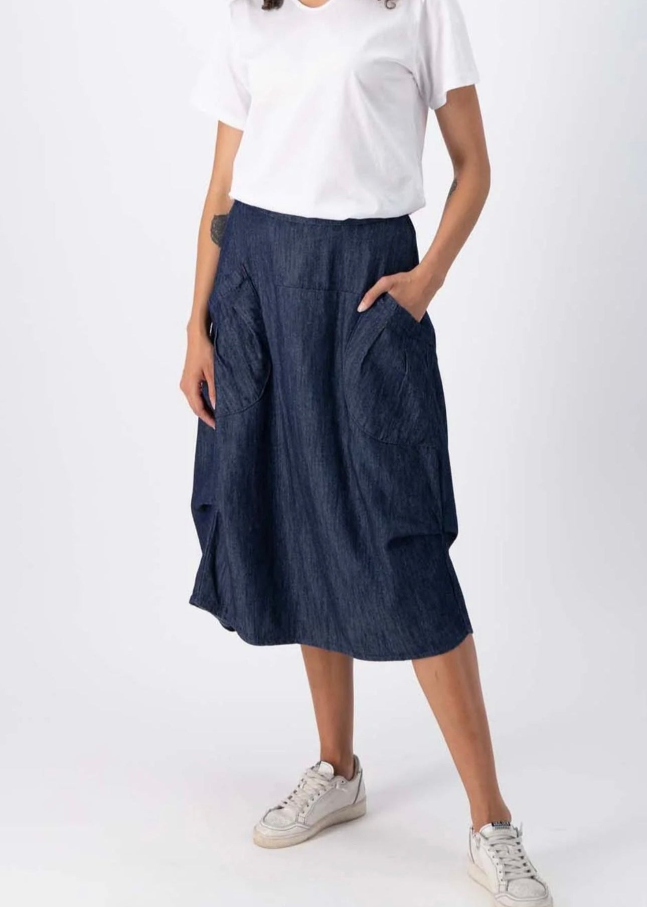 Milwaukee Classic Denim Skirt ~ Dark Wash