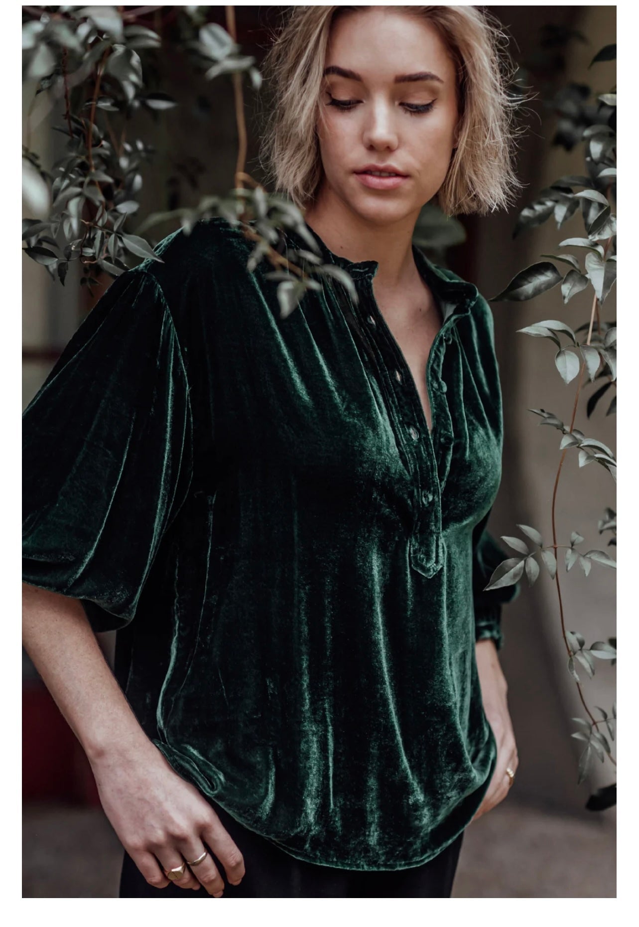 Silk Road Button Blouse ~ Verte