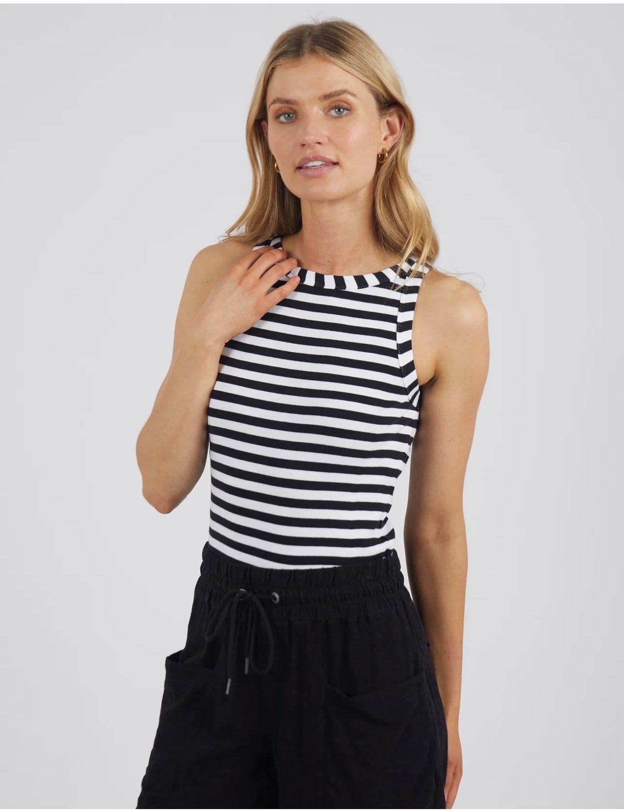 Ruth Tank ~ Black/White Stripe