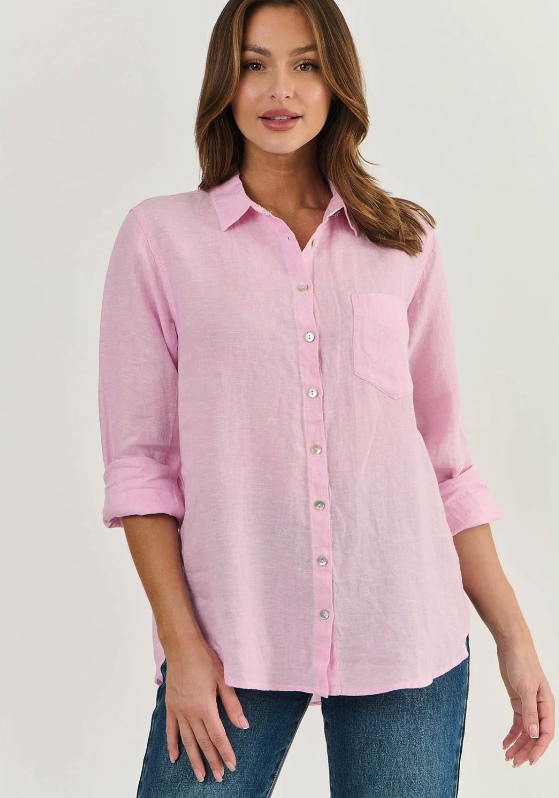 Boyfriend Linen Shirt ~ Pastel