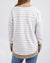 Simplified Stripe Crew ~ Natural/White