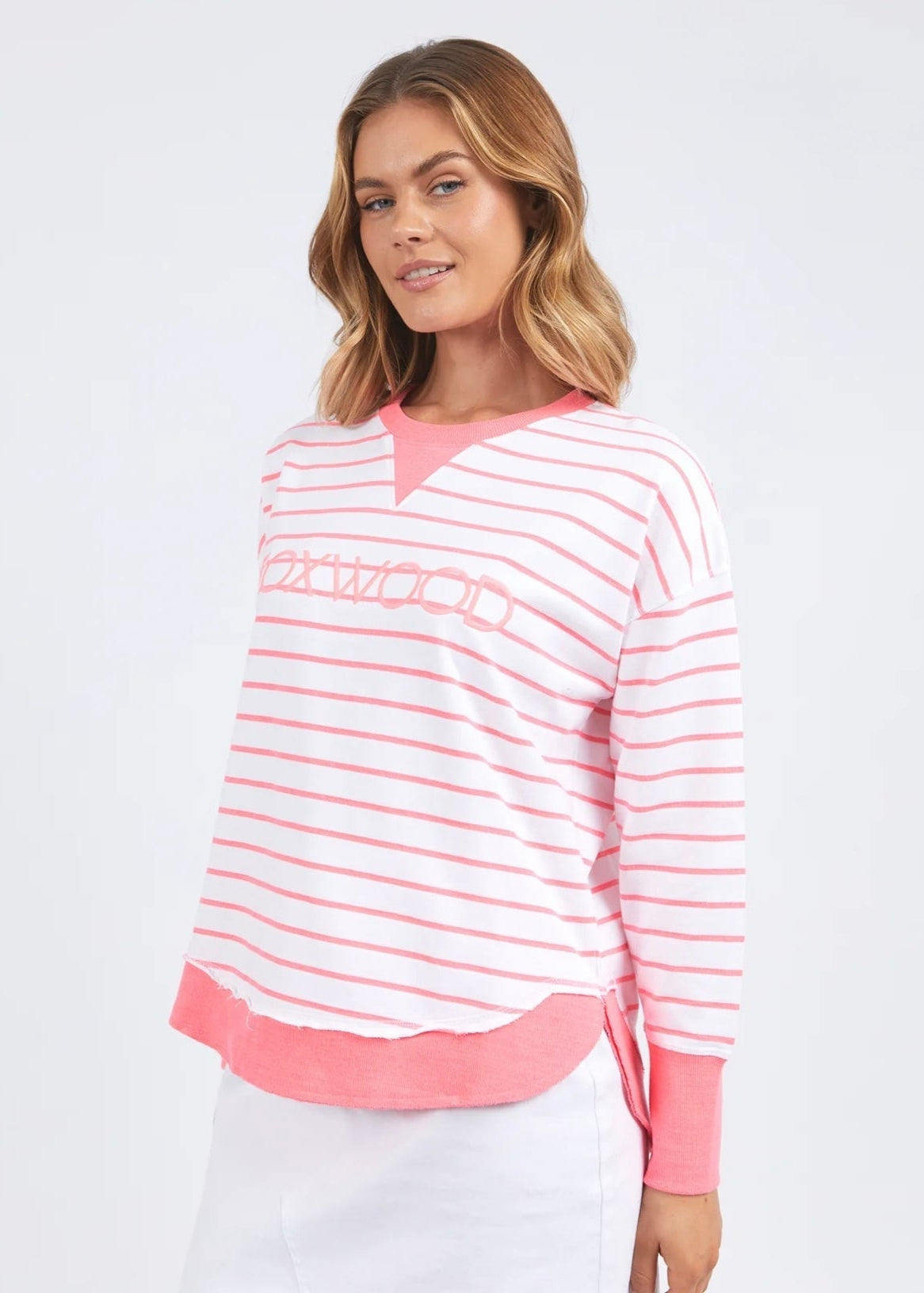 Simplified Stripe Crew ~ Neon Pink