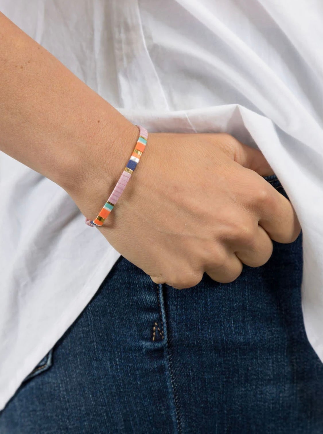 Tila Bracelet ~ Pink Orange Blue